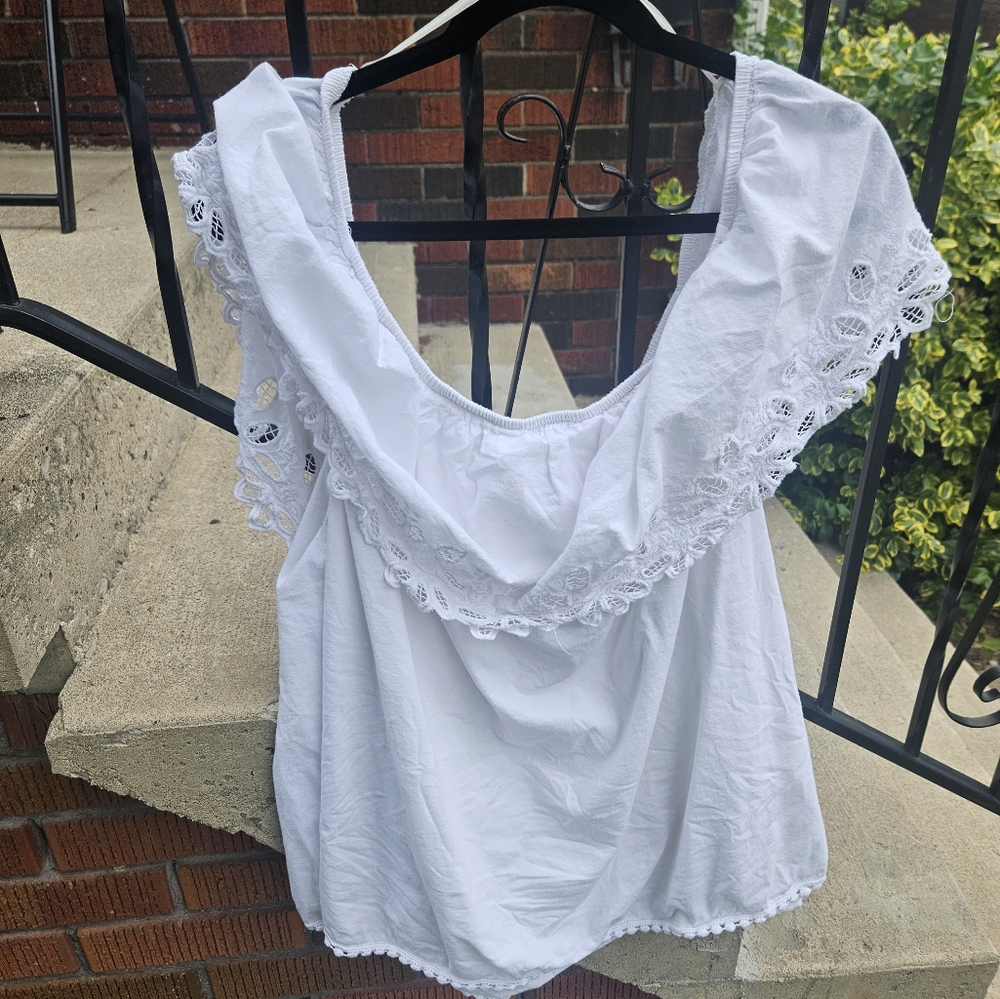 Addition Elle White Lace Women's Blouse